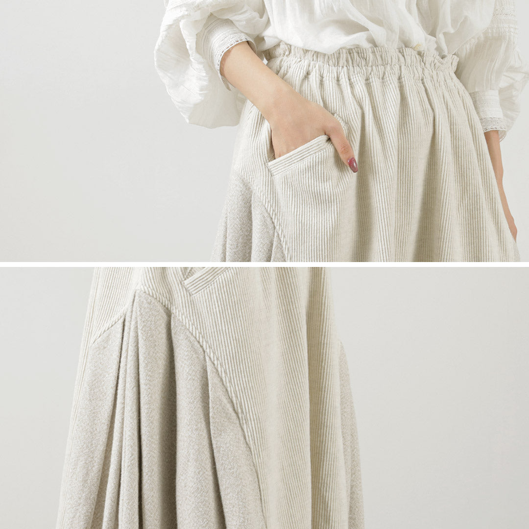 TUMUGU(ツムグ) ドッキング コーデュロイ スカート