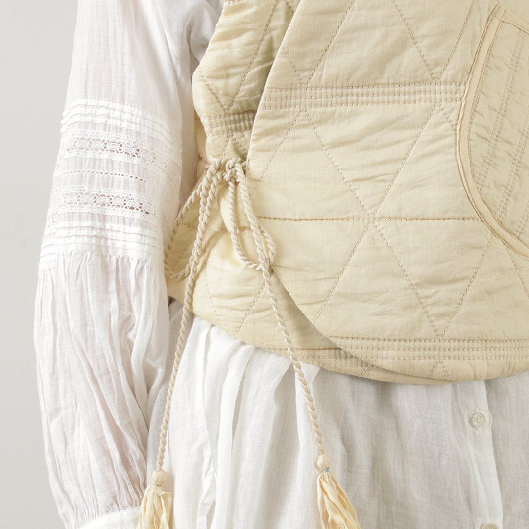 TUMUGU(ツムグ) キルティング リバーシブル ベスト コットンサテン