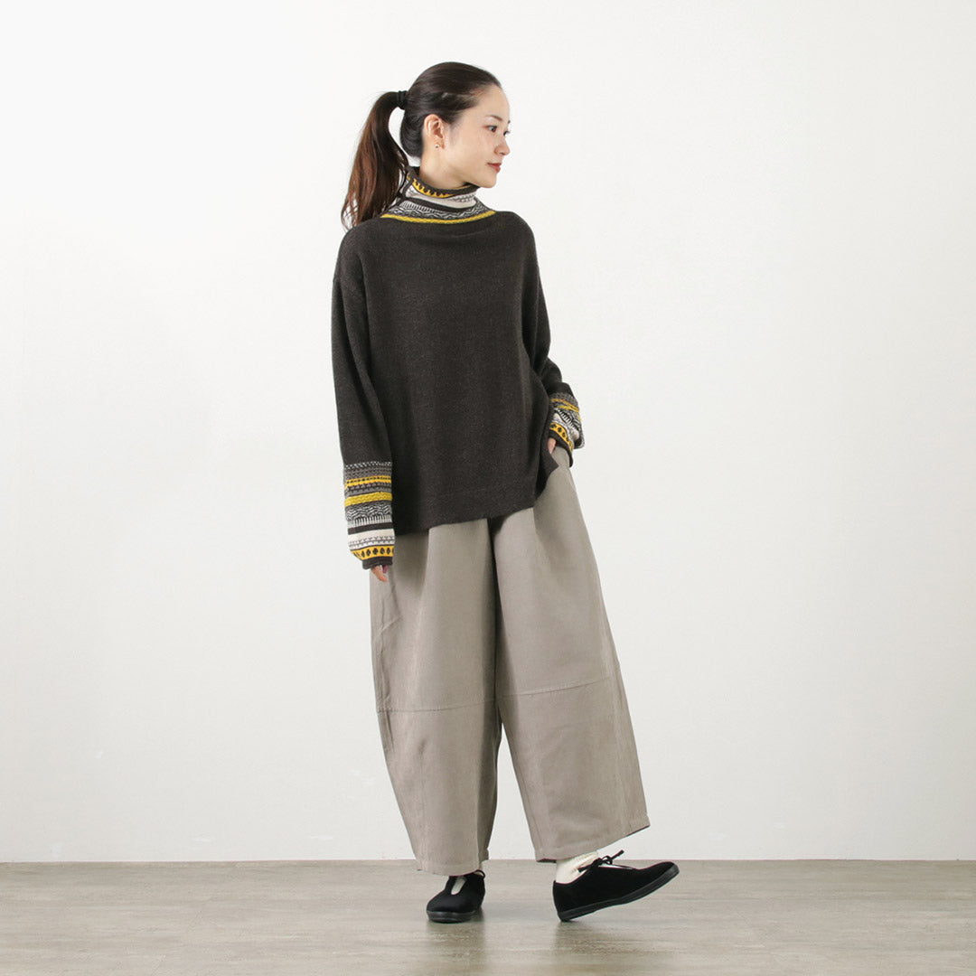 【30%OFF】TUMUGU(ツムグ) コットンカシミア ジャガード 2WAY カーディガン