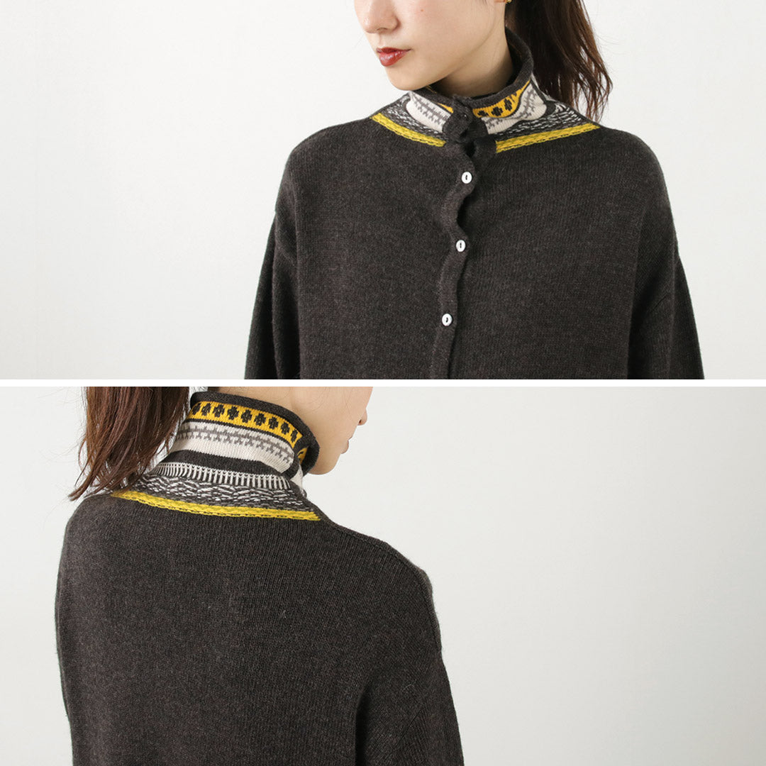 【30%OFF】TUMUGU(ツムグ) コットンカシミア ジャガード 2WAY カーディガン