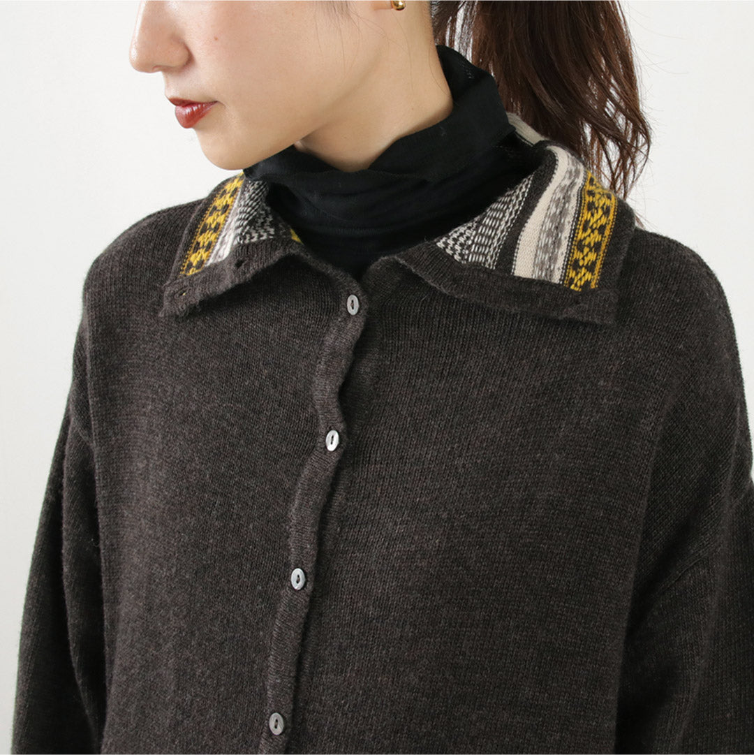 【30%OFF】TUMUGU(ツムグ) コットンカシミア ジャガード 2WAY カーディガン