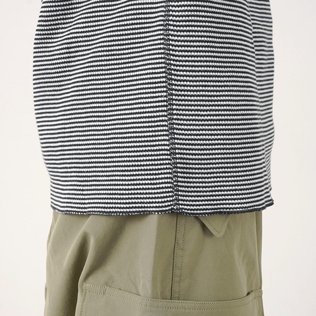 HEALTHKNIT(ヘルスニット) ベーシックワッフル ヘンリーネック ロングスリーブ