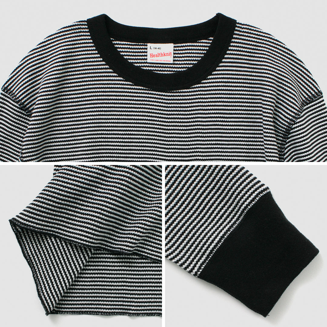 HEALTHKNIT(ヘルスニット) ベーシックワッフル クルーネック ロングスリーブ