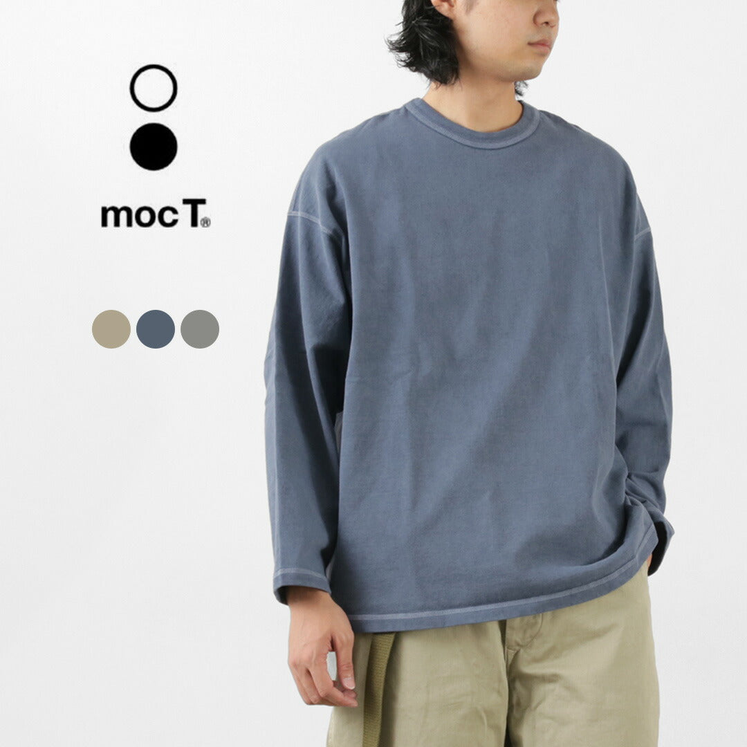 【50%OFF】MOC T(モクティー) プレーティングジャージー クルーネック ロングスリーブ ビッグTシャツ