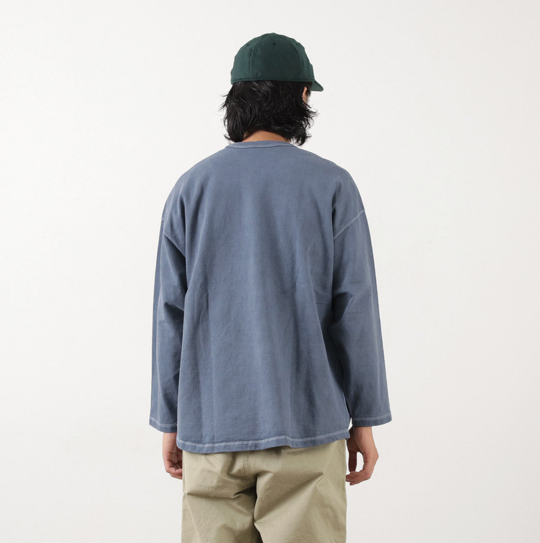 【50%OFF】MOC T(モクティー) プレーティングジャージー クルーネック ロングスリーブ ビッグTシャツ