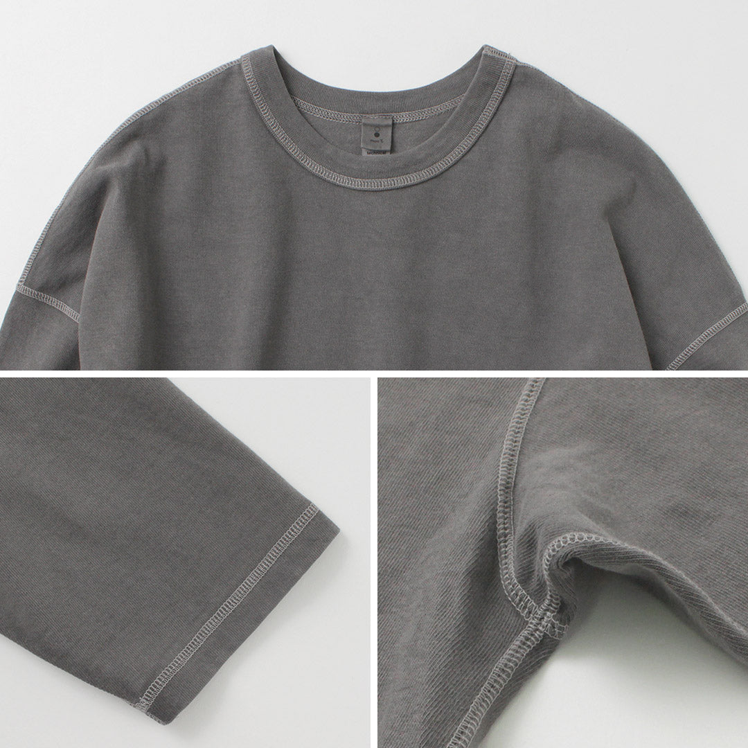 【50%OFF】MOC T(モクティー) プレーティングジャージー クルーネック ロングスリーブ ビッグTシャツ