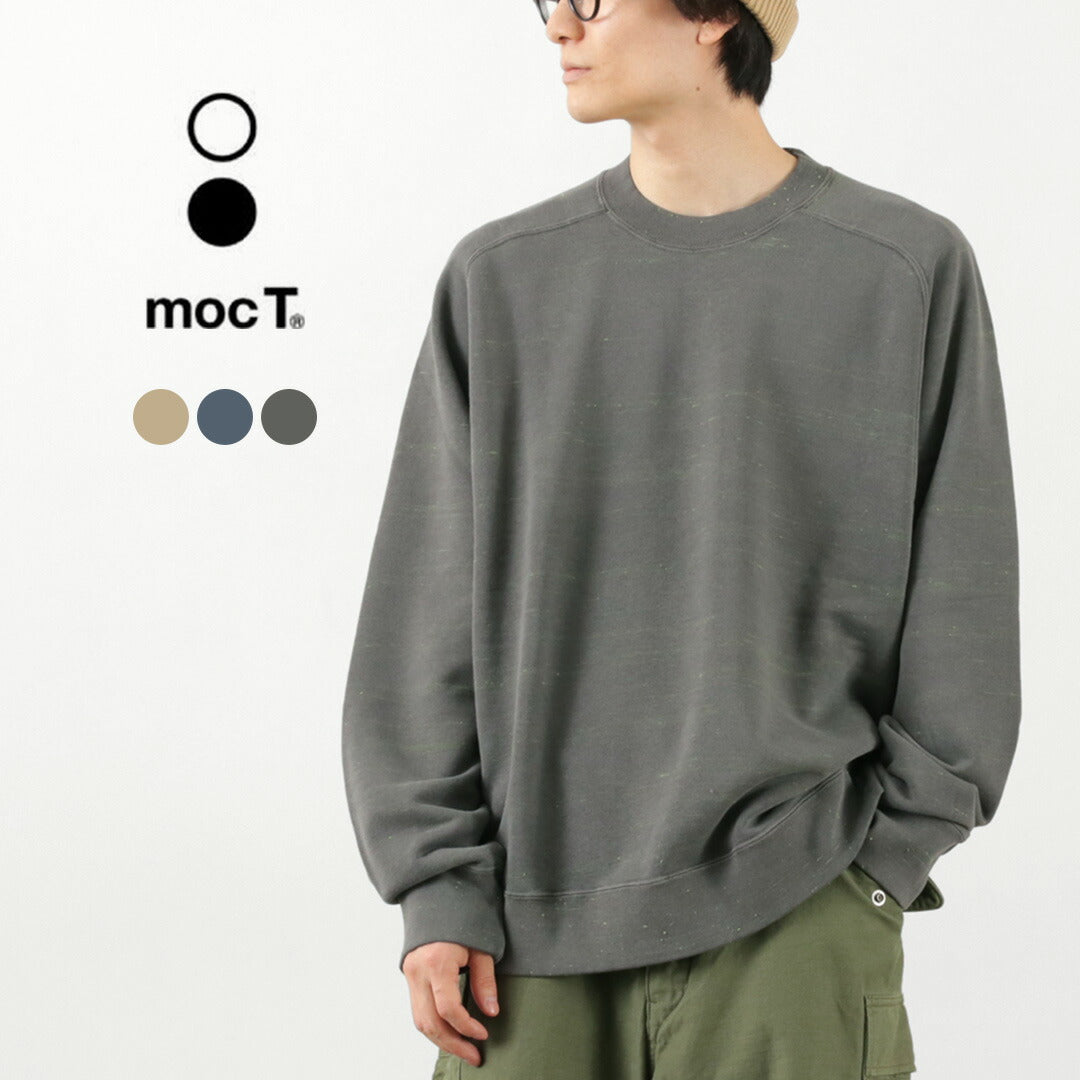 【50%OFF】MOC T(モクティー) ネオンスクリプト ループウィール オーバーダイ ラグラン ロングスリーブスウェット プルオーバー