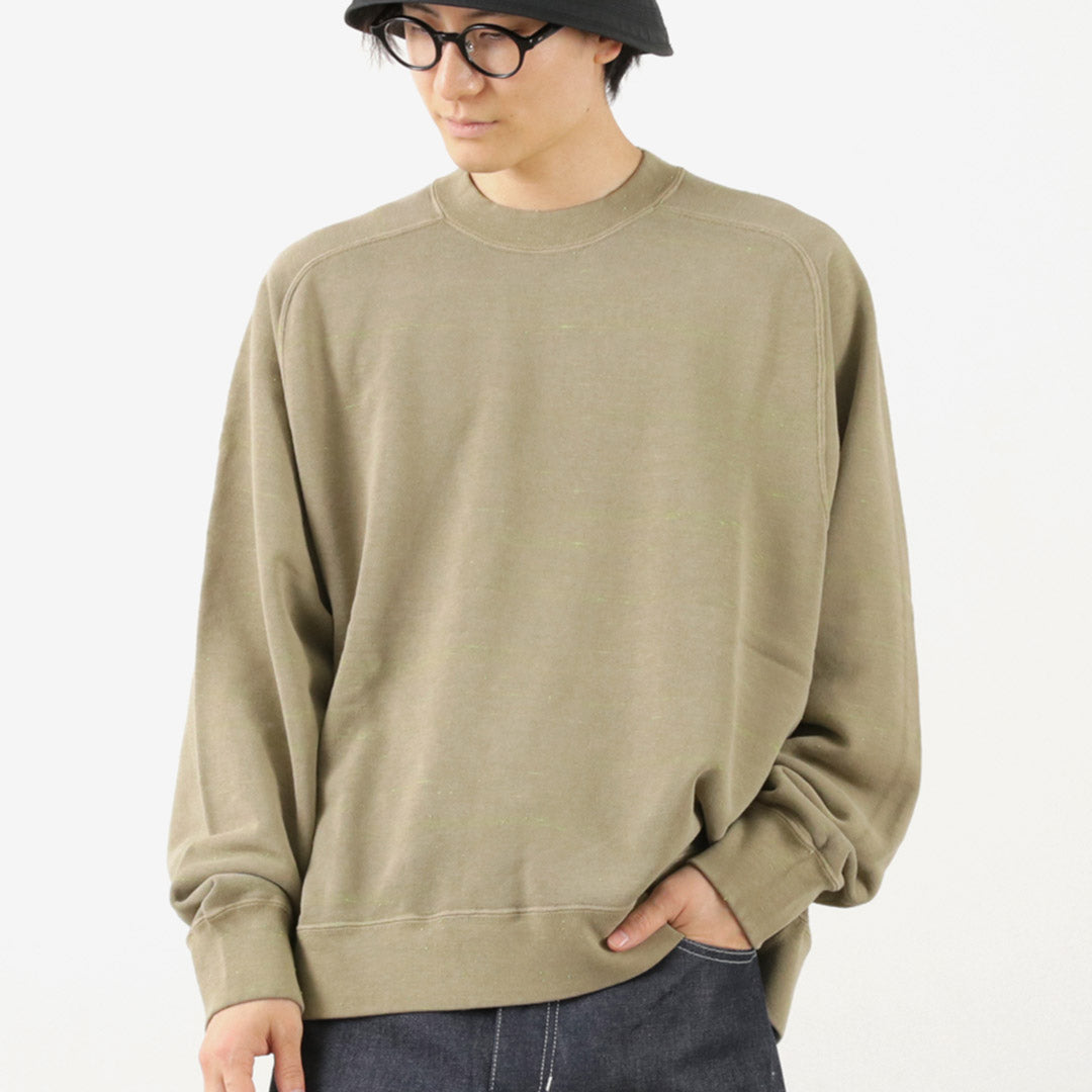 【50%OFF】MOC T(モクティー) ネオンスクリプト ループウィール オーバーダイ ラグラン ロングスリーブスウェット プルオーバー