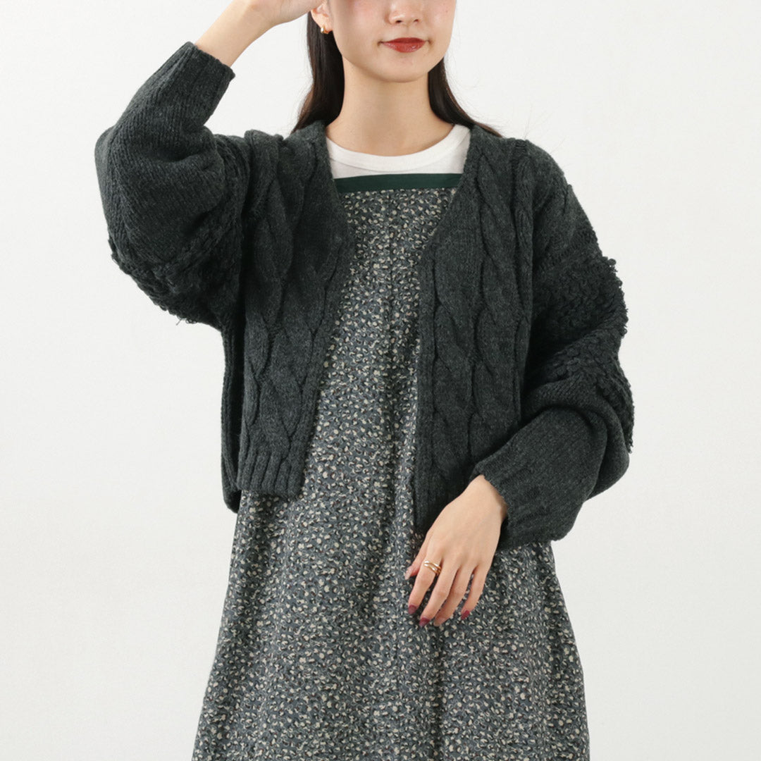 【30%OFF】KELEN(ケレン) MARL ループデザイン ニット カーディガン