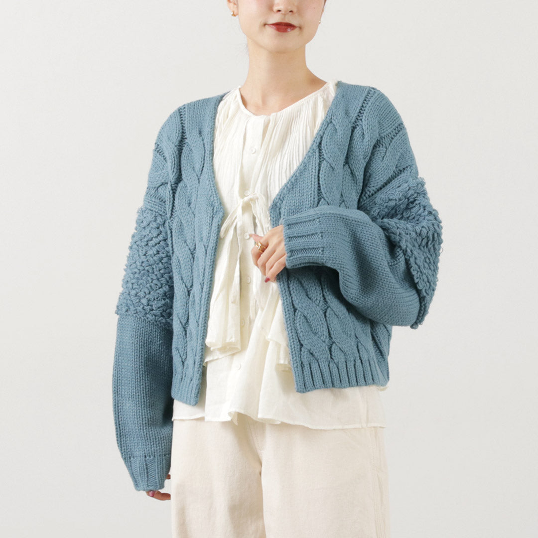 【30%OFF】KELEN(ケレン) MARL ループデザイン ニット カーディガン
