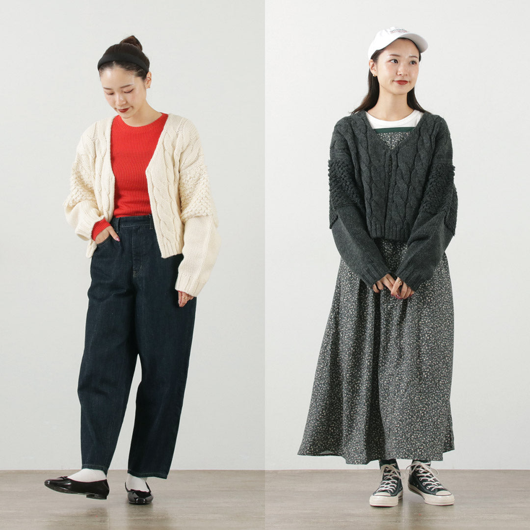 【30%OFF】KELEN(ケレン) MARL ループデザイン ニット カーディガン