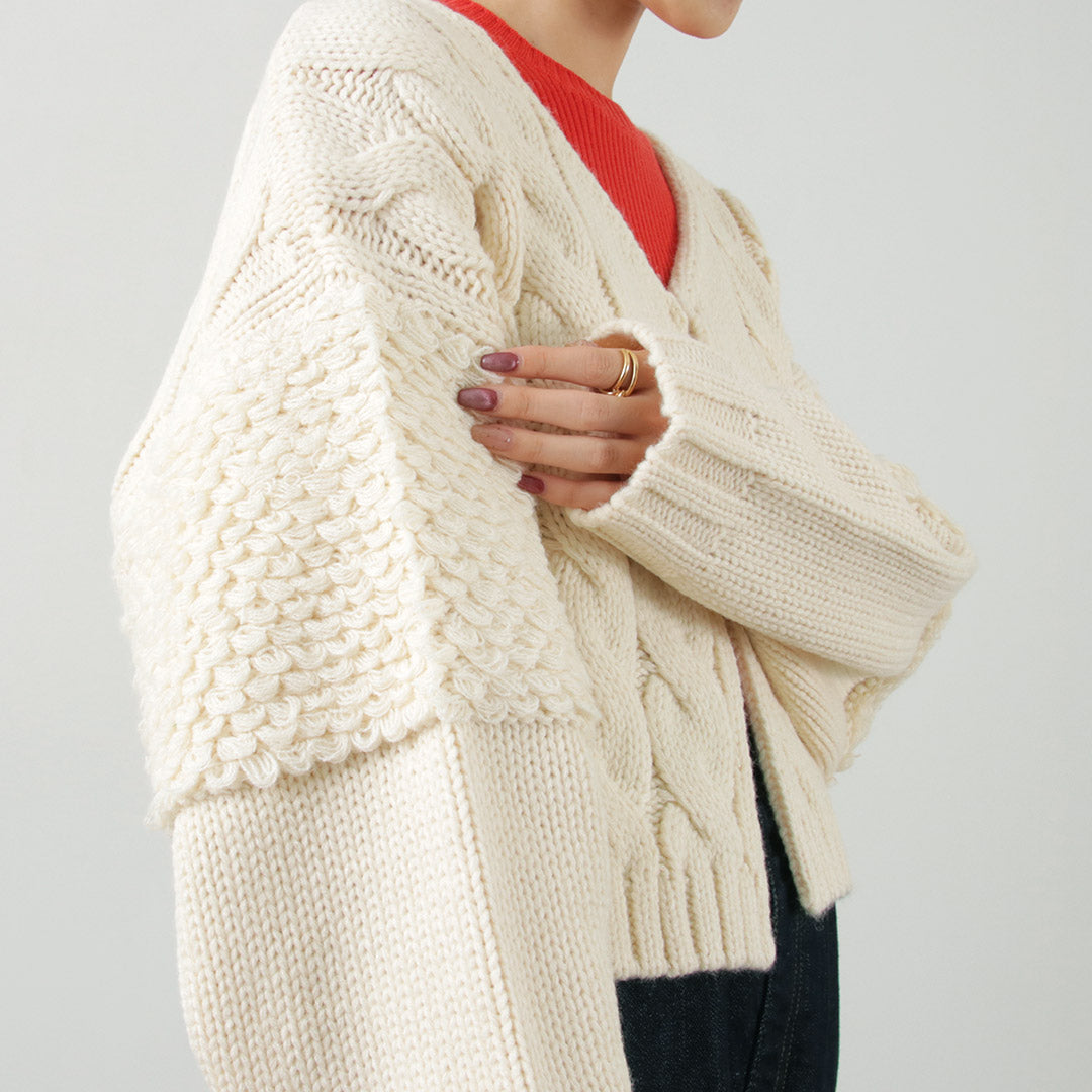 【30%OFF】KELEN(ケレン) MARL ループデザイン ニット カーディガン