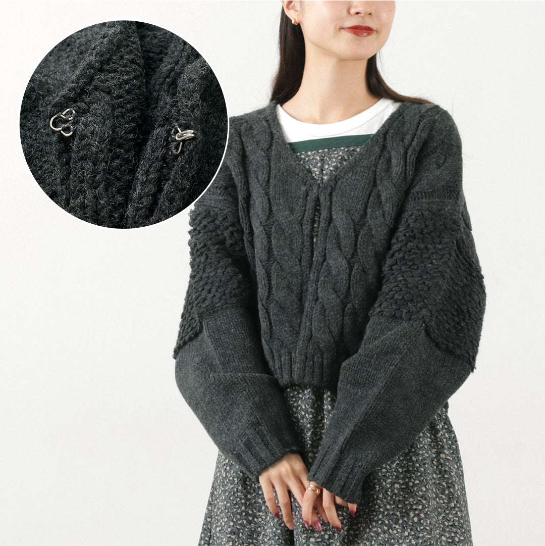 【30%OFF】KELEN(ケレン) MARL ループデザイン ニット カーディガン