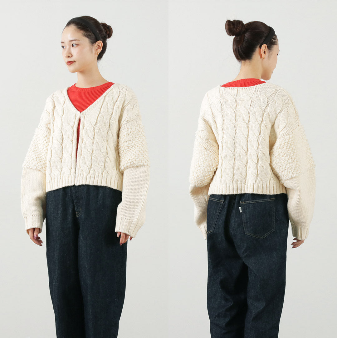 【30%OFF】KELEN(ケレン) MARL ループデザイン ニット カーディガン