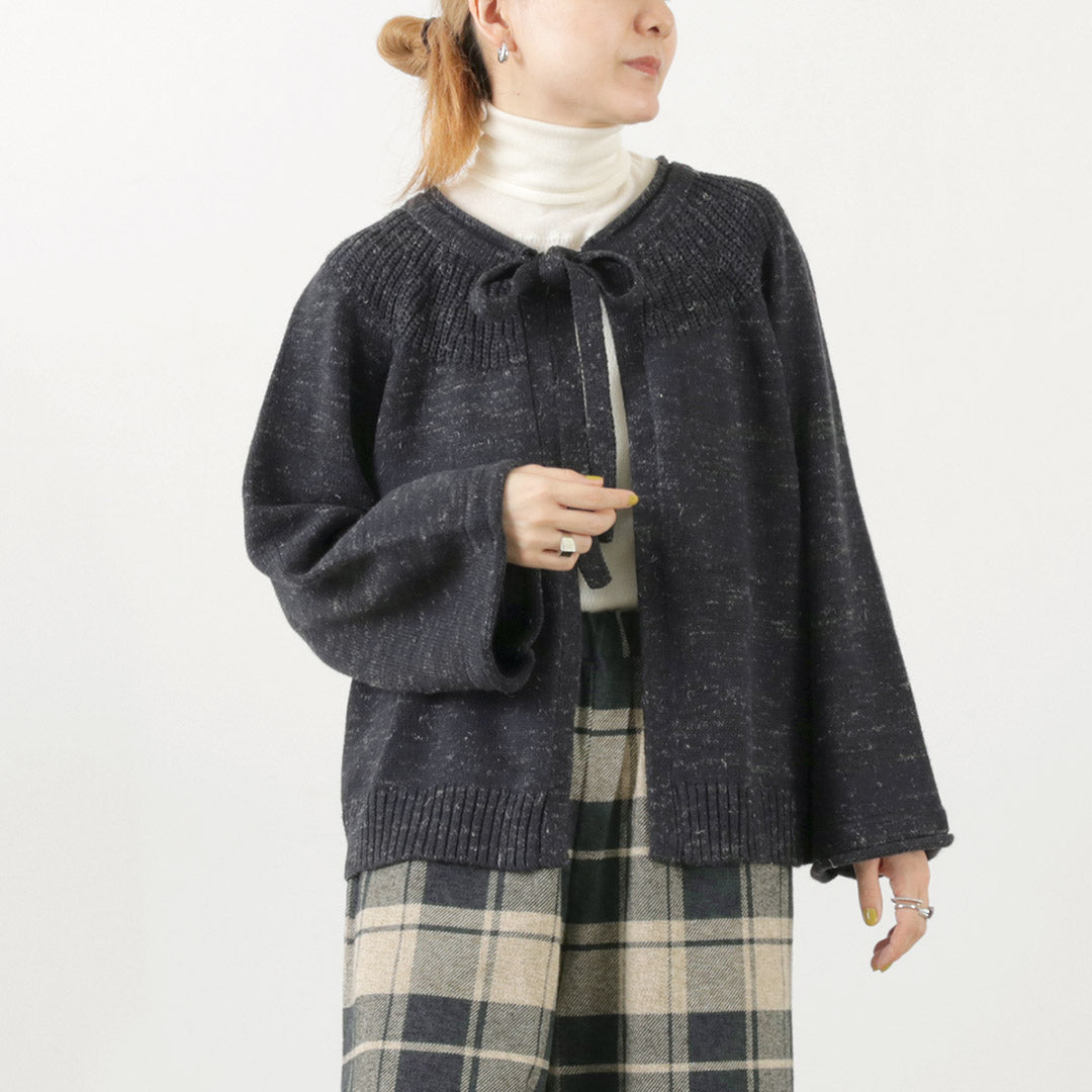 【30%OFF】MAO MADE(マオメイド) 球心柄入り 2WAY ボウタイカーディガン