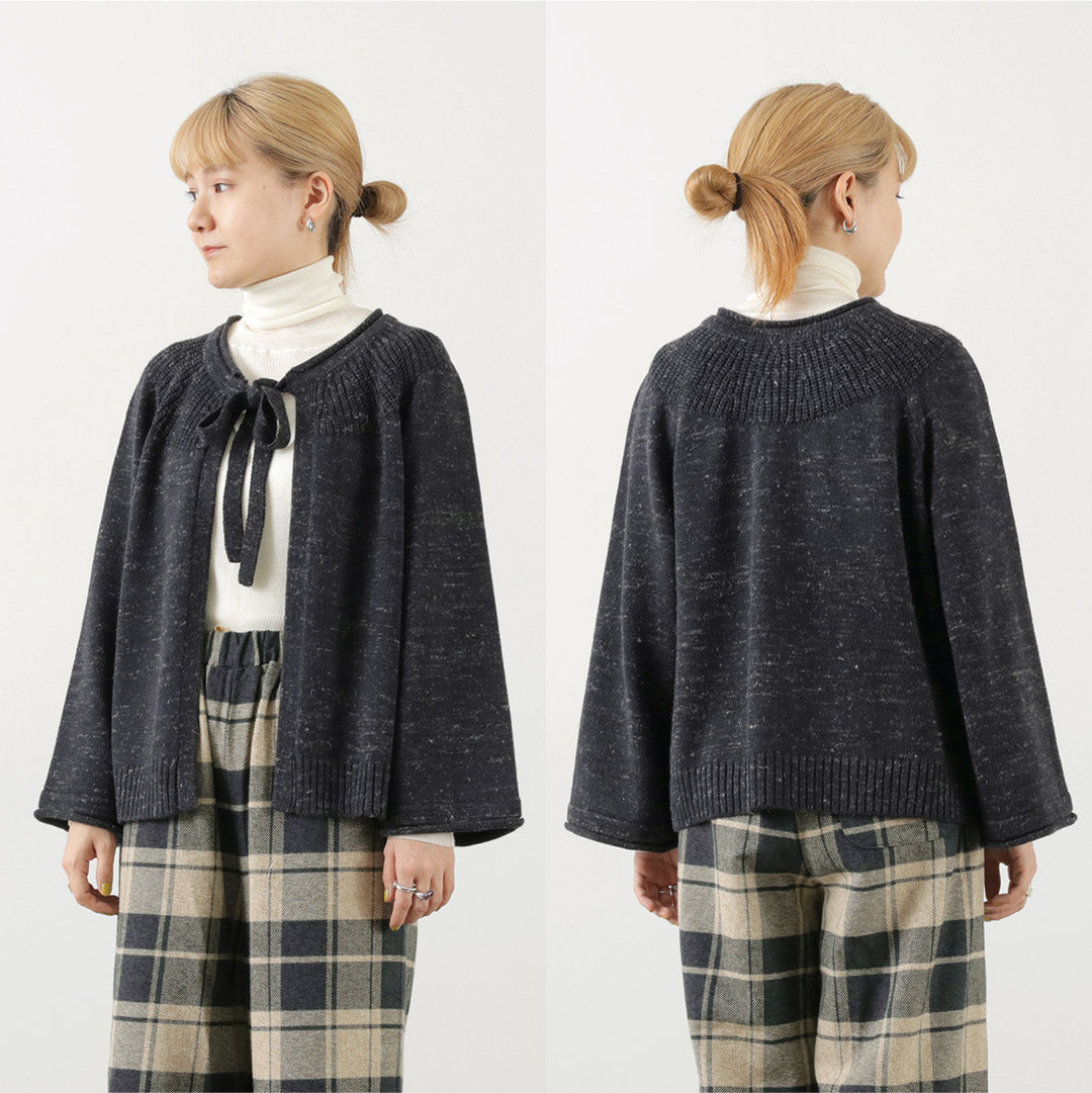 【30%OFF】MAO MADE(マオメイド) 球心柄入り 2WAY ボウタイカーディガン