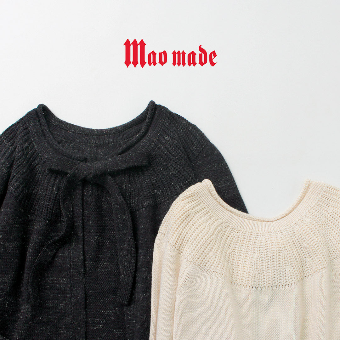 【30%OFF】MAO MADE(マオメイド) 球心柄入り 2WAY ボウタイカーディガン