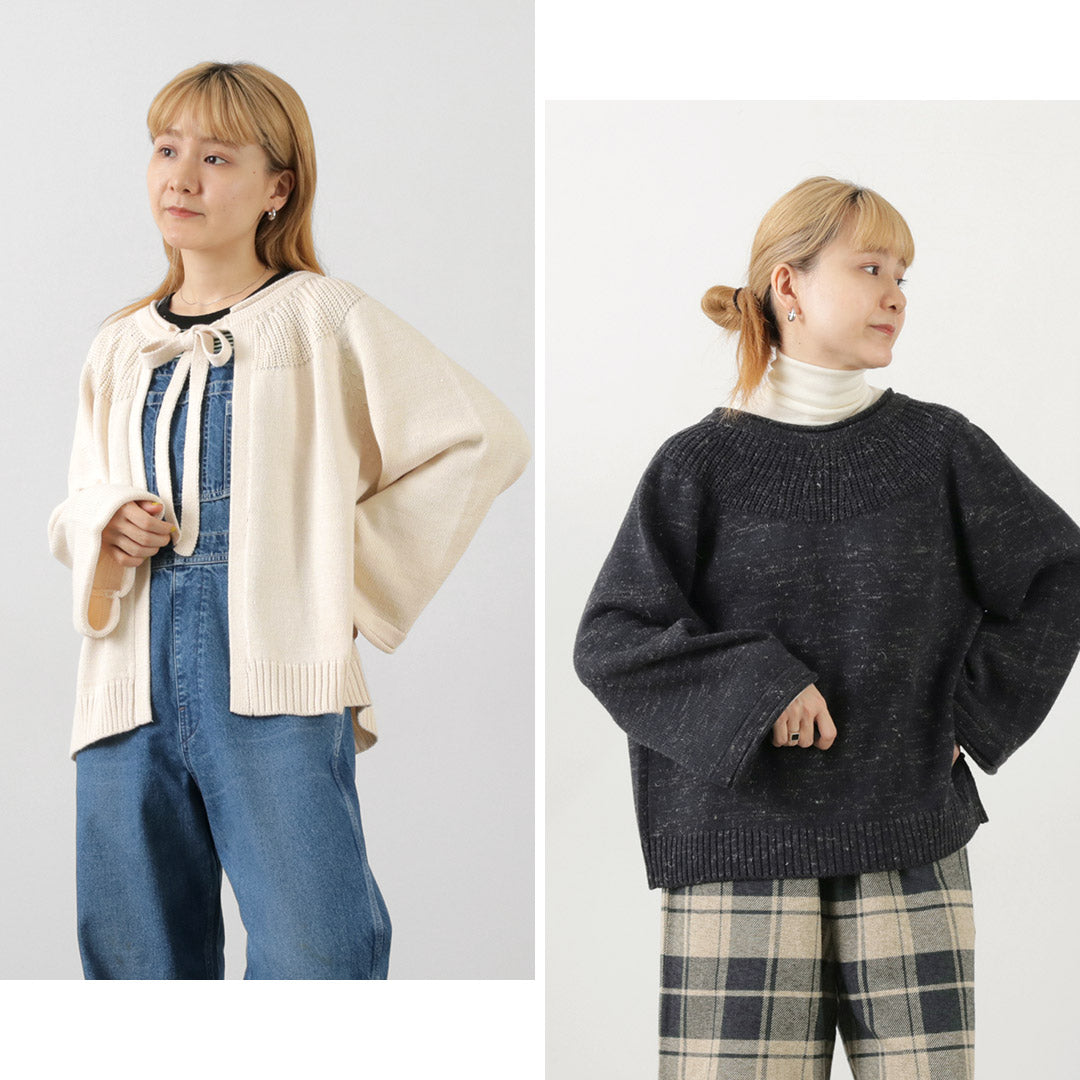 【30%OFF】MAO MADE(マオメイド) 球心柄入り 2WAY ボウタイカーディガン