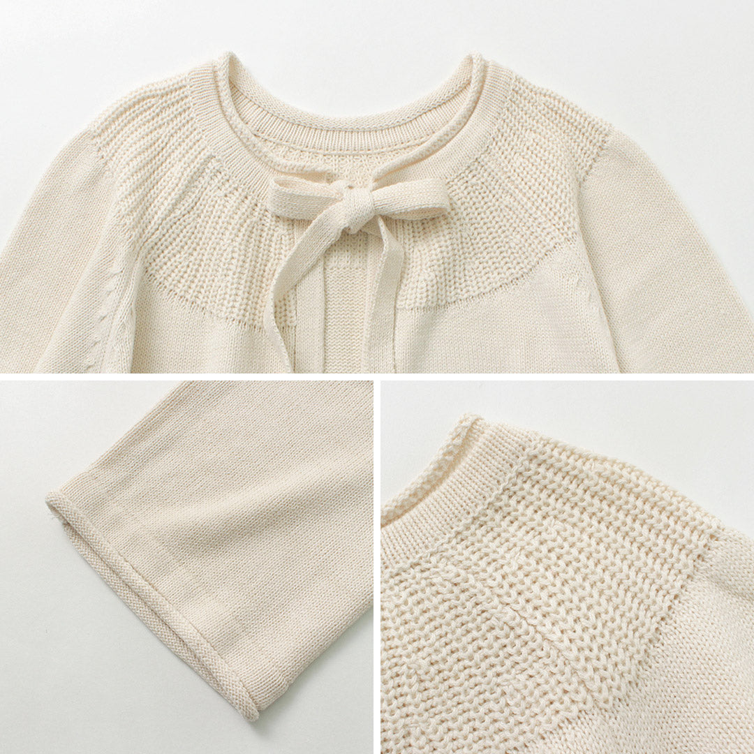 【30%OFF】MAO MADE(マオメイド) 球心柄入り 2WAY ボウタイカーディガン