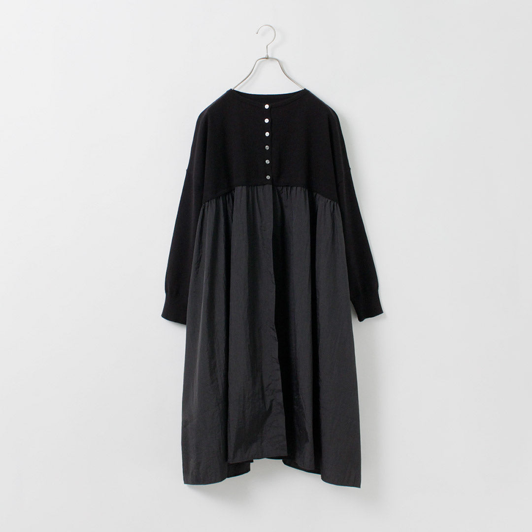 【30%OFF】MAO MADE(マオメイド) カラー別注 異素材切り替え ワイド2WAY カーディガン