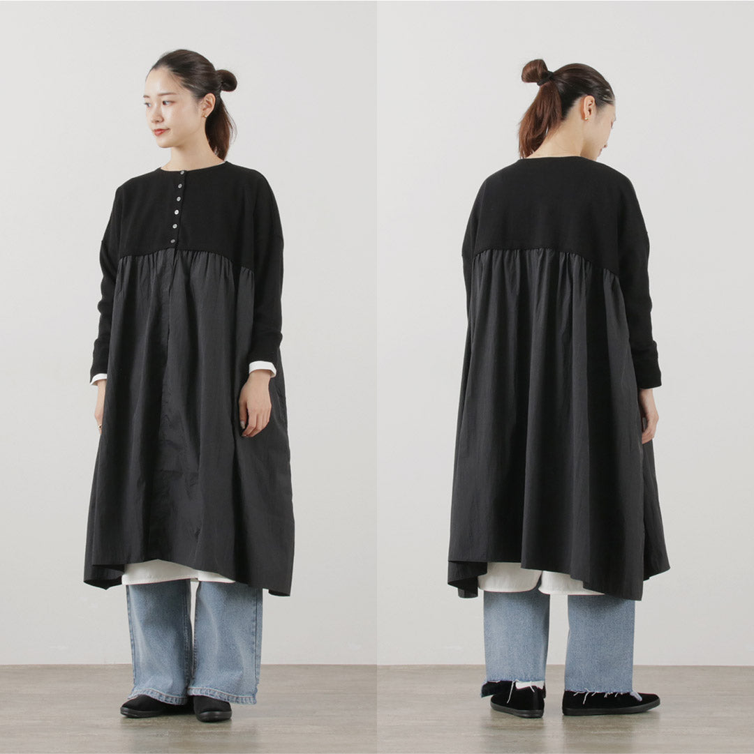 【30%OFF】MAO MADE(マオメイド) カラー別注 異素材切り替え ワイド2WAY カーディガン