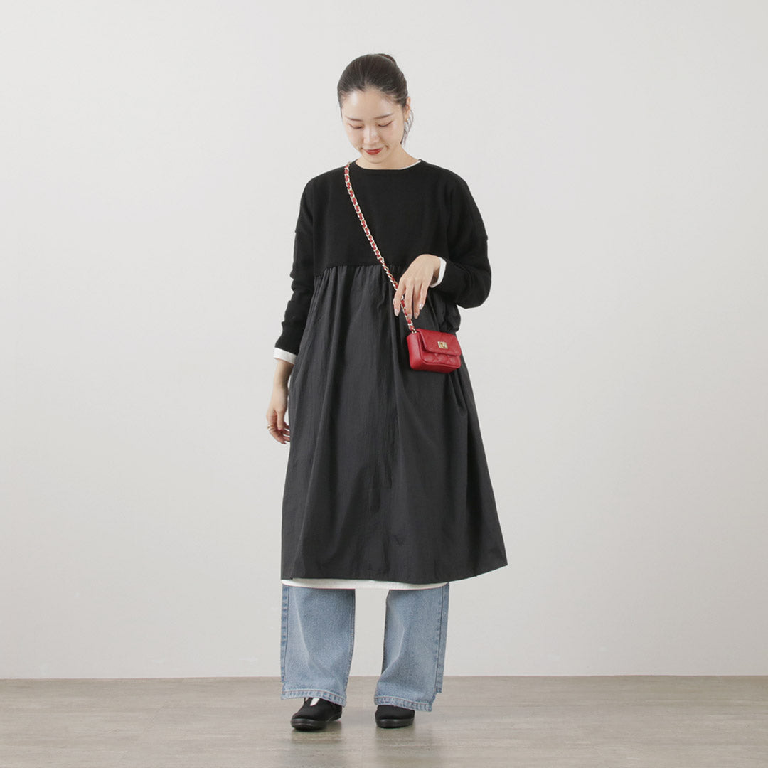 【30%OFF】MAO MADE(マオメイド) カラー別注 異素材切り替え ワイド2WAY カーディガン