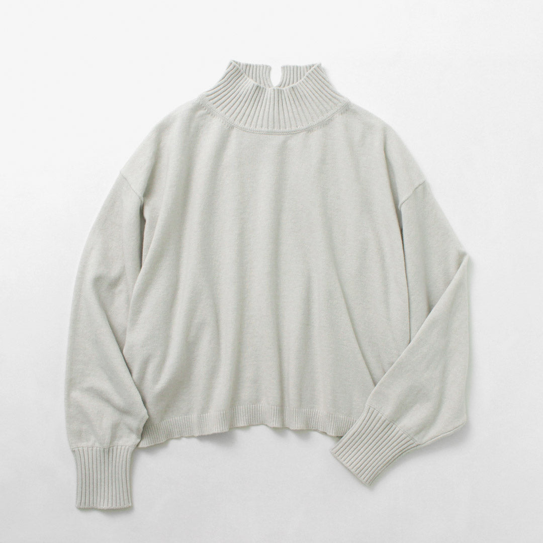 【30%OFF】MAO MADE(マオメイド) ピーチ起毛 異ゲージ ハイネックショートPO