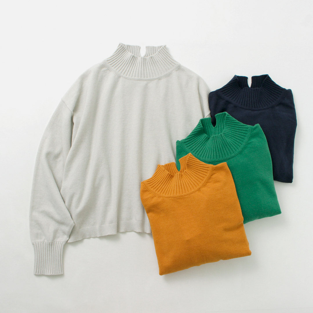 【30%OFF】MAO MADE(マオメイド) ピーチ起毛 異ゲージ ハイネックショートPO