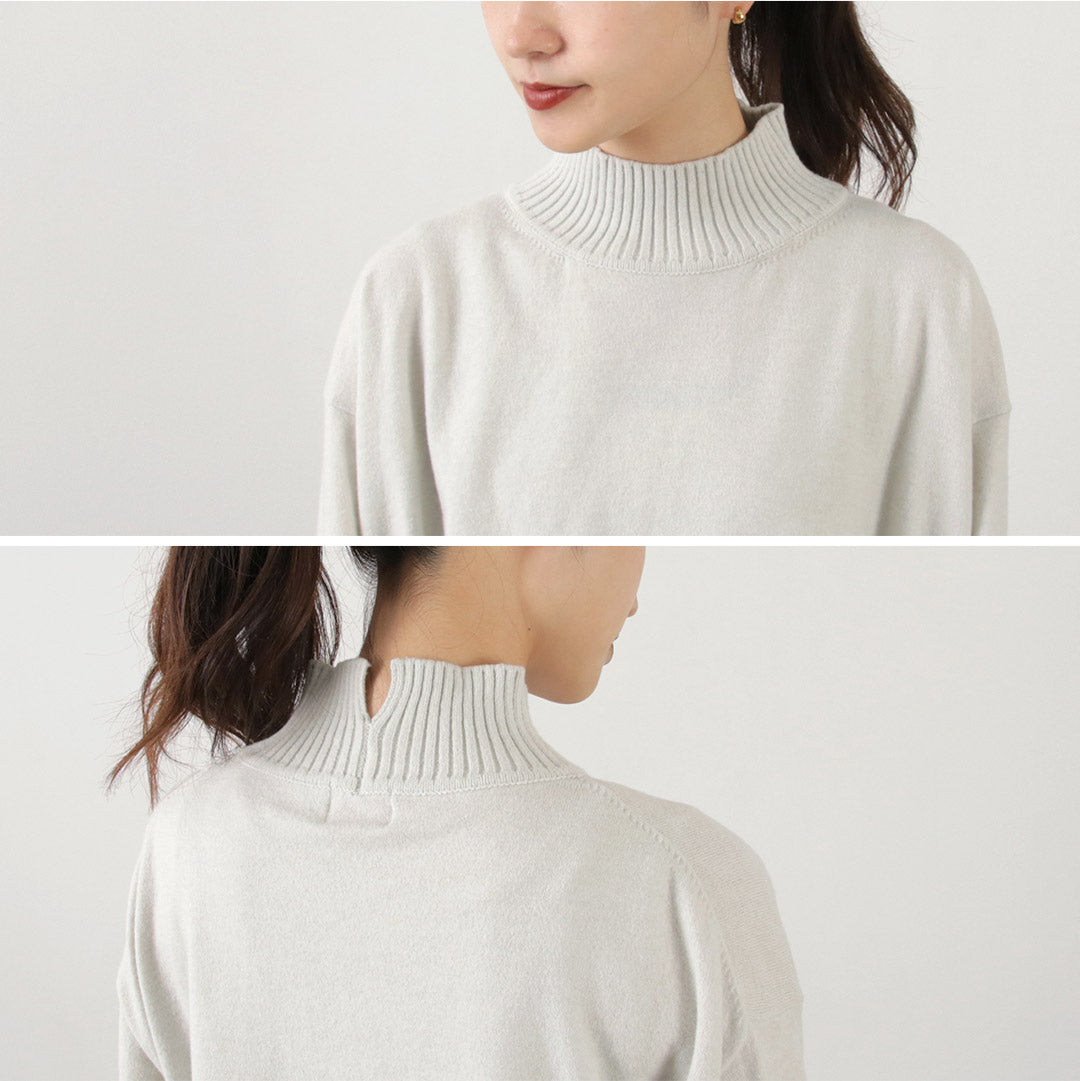 【30%OFF】MAO MADE(マオメイド) ピーチ起毛 異ゲージ ハイネックショートPO
