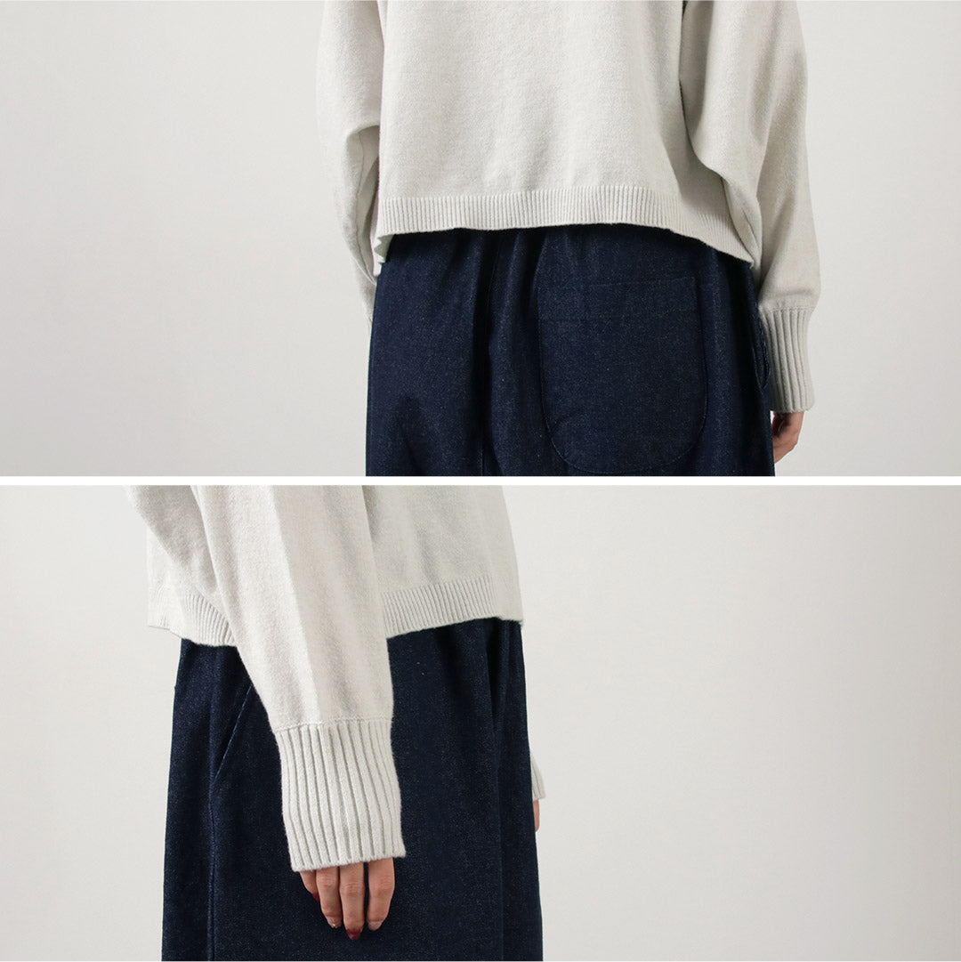 【30%OFF】MAO MADE(マオメイド) ピーチ起毛 異ゲージ ハイネックショートPO