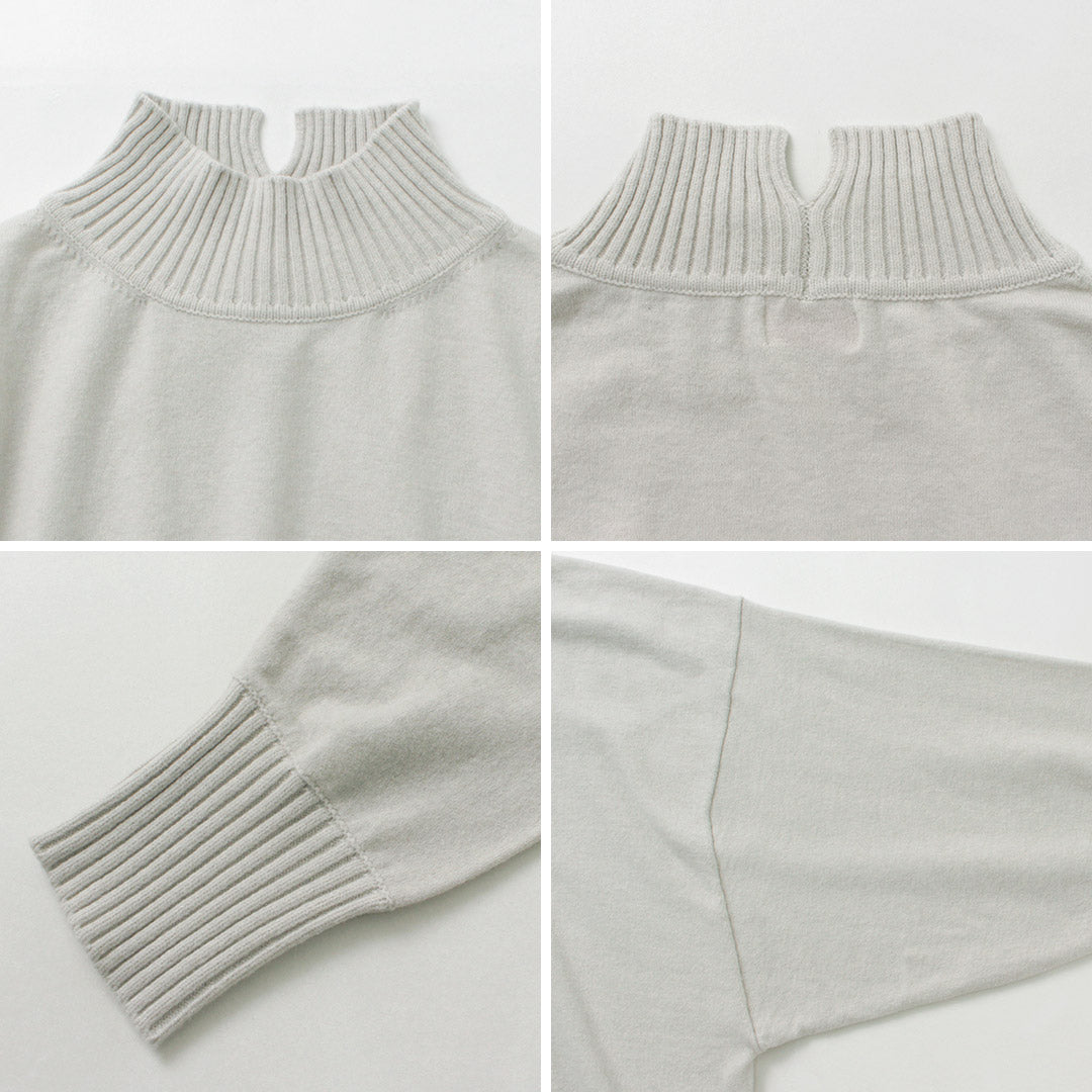 【30%OFF】MAO MADE(マオメイド) ピーチ起毛 異ゲージ ハイネックショートPO