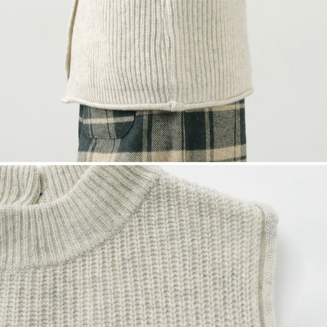 【40%OFF】MAO MADE(マオメイド) JAPAN KNIT シャペウ モックネック 2WAYベスト