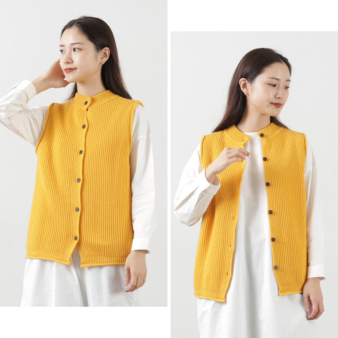 【40%OFF】MAO MADE(マオメイド) JAPAN KNIT シャペウ モックネック 2WAYベスト