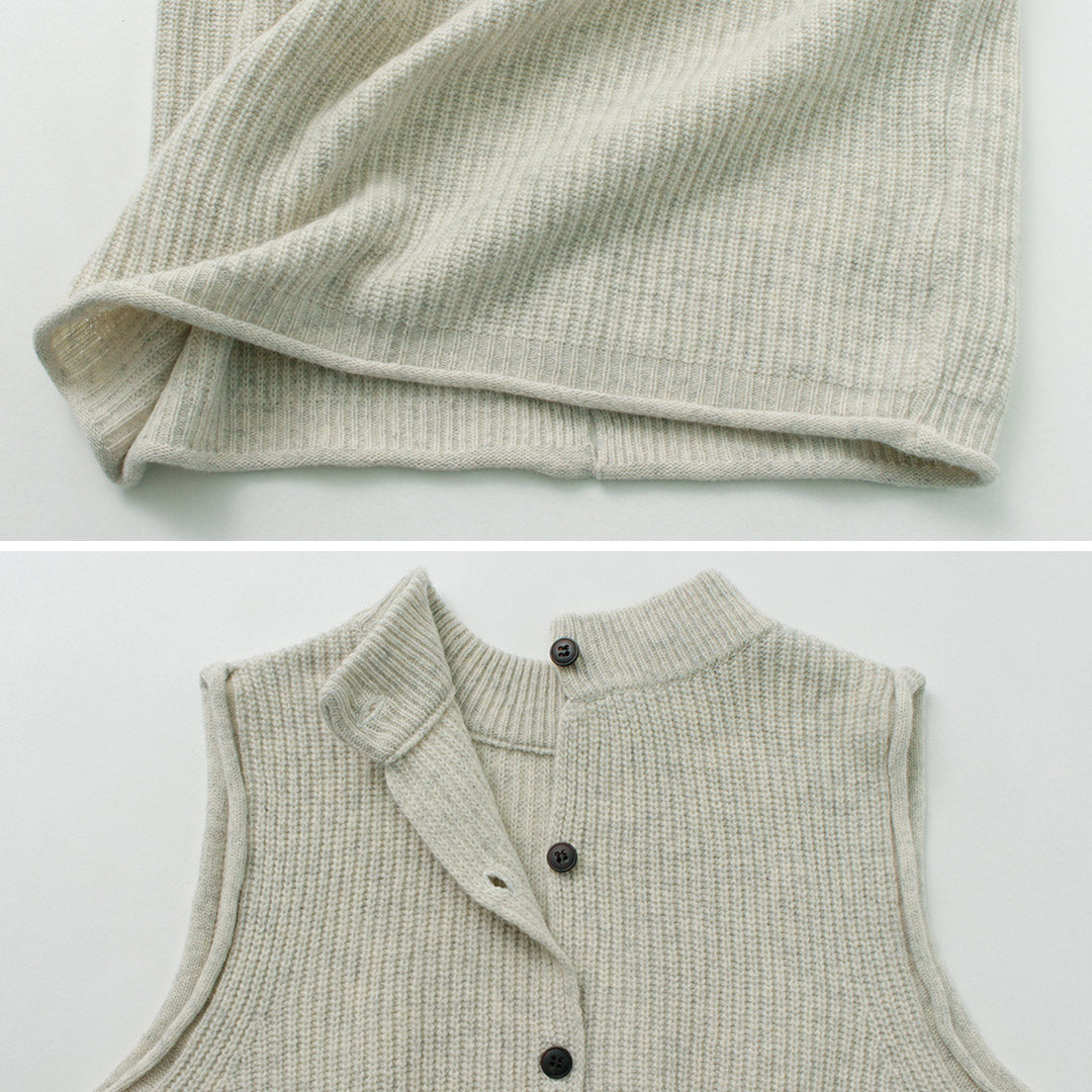 【40%OFF】MAO MADE(マオメイド) JAPAN KNIT シャペウ モックネック 2WAYベスト