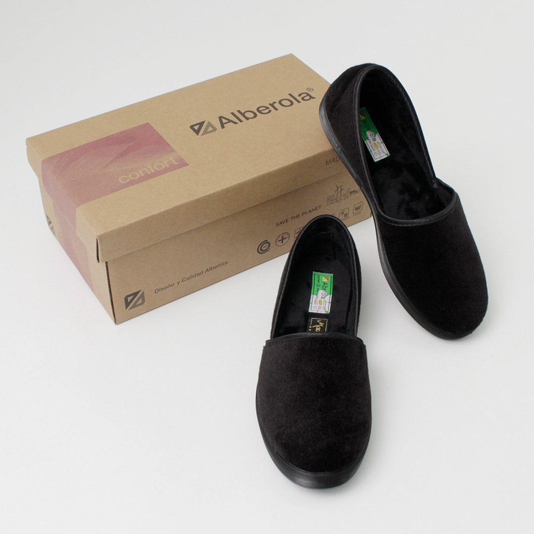 ALBEROLA(アルベローラ) ベロア スリッポン