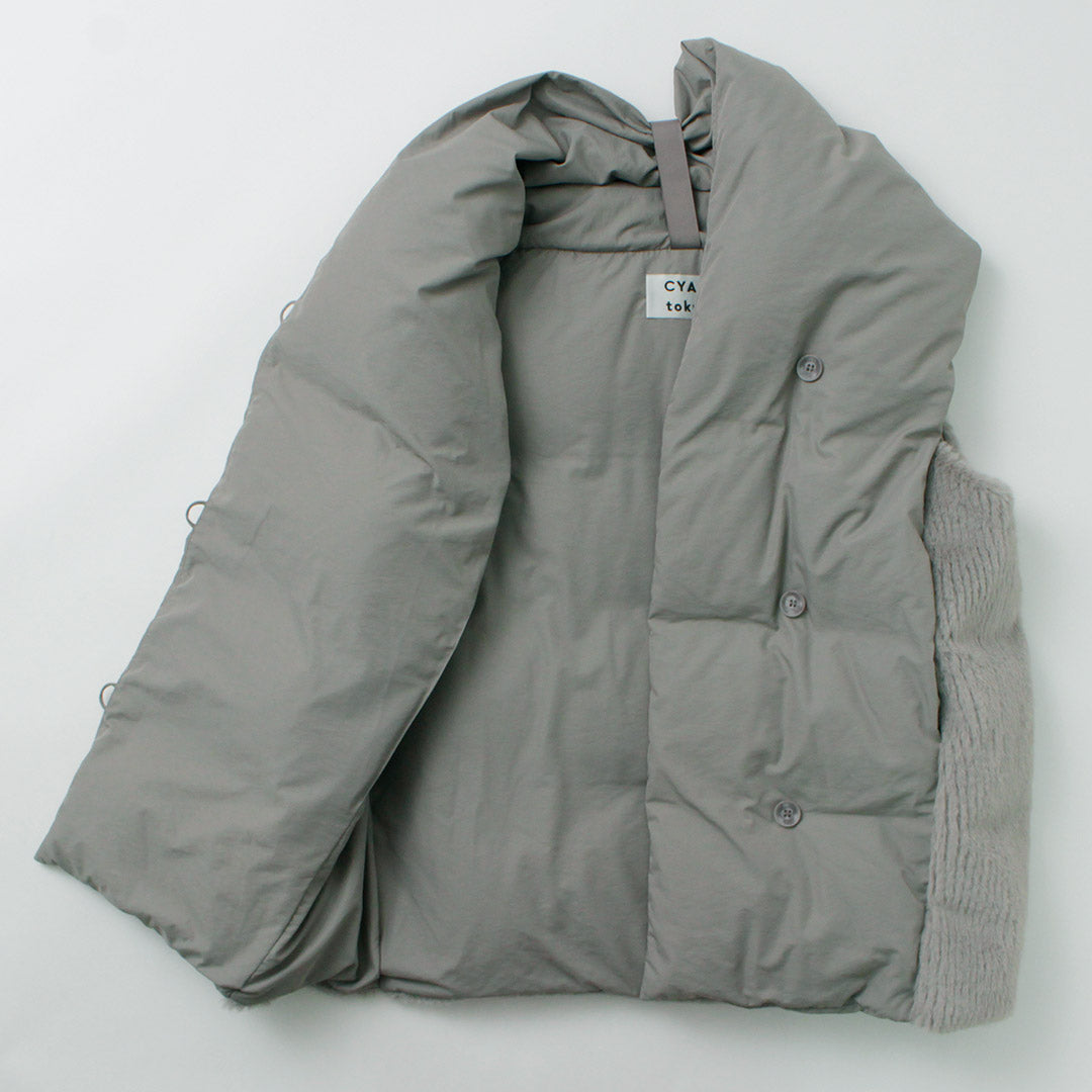 CYAN TOKYO(シアン トーキョー) ストールライク ファーコンビ ダウンベスト