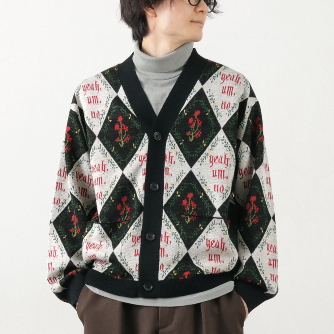 【50%OFF】SON OF THE CHEESE(サノバチーズ) Yeah um no ニットカーディガン