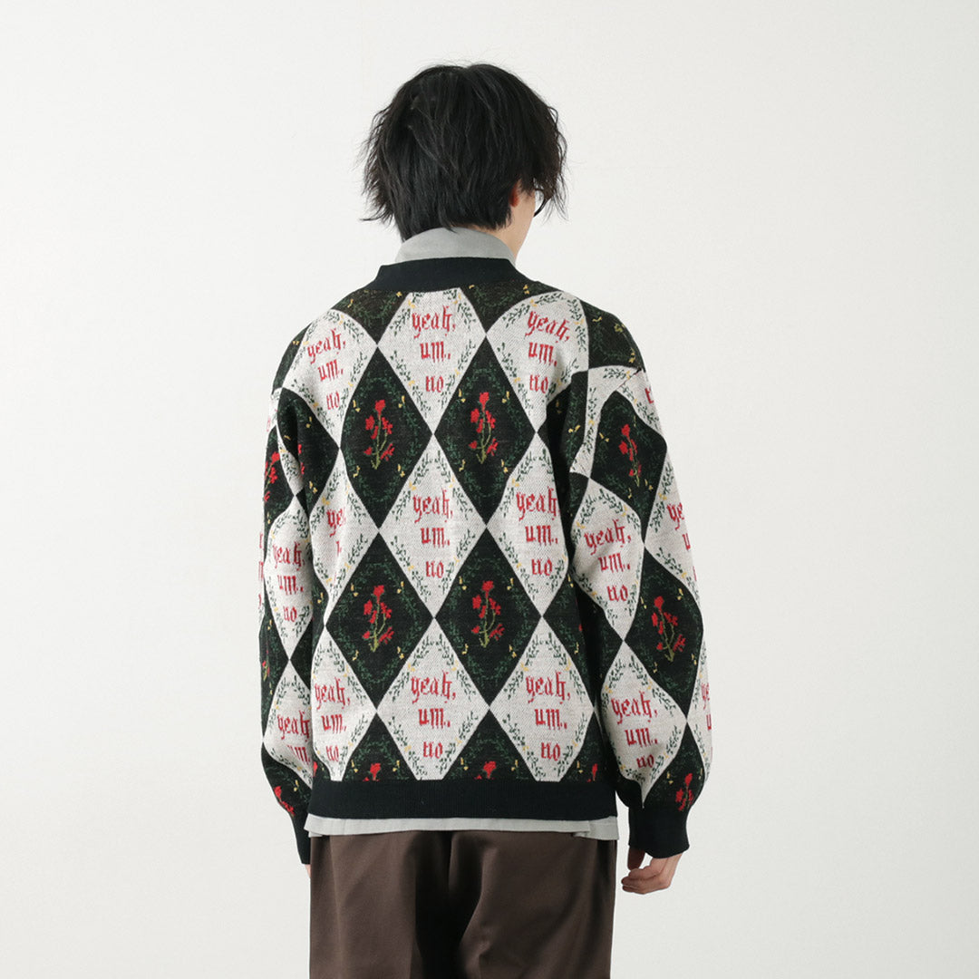 【30%OFF】SON OF THE CHEESE(サノバチーズ) Yeah um no ニットカーディガン