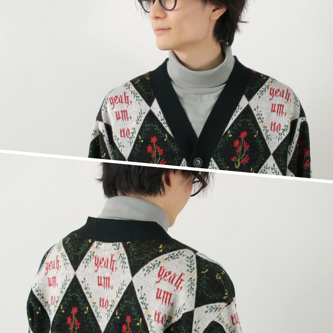 【30%OFF】SON OF THE CHEESE(サノバチーズ) Yeah um no ニットカーディガン