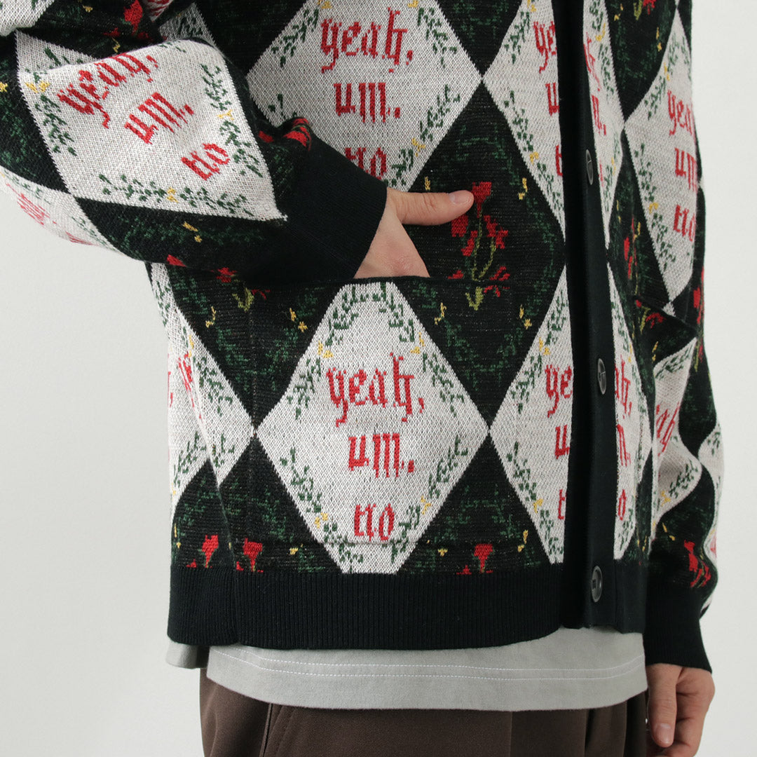 【30%OFF】SON OF THE CHEESE(サノバチーズ) Yeah um no ニットカーディガン