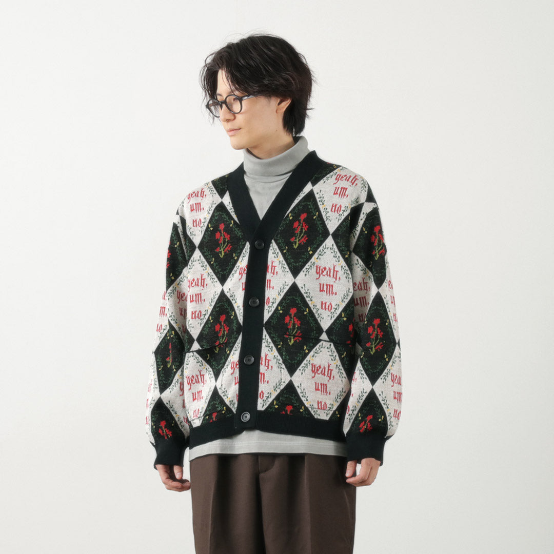 【30%OFF】SON OF THE CHEESE(サノバチーズ) Yeah um no ニットカーディガン