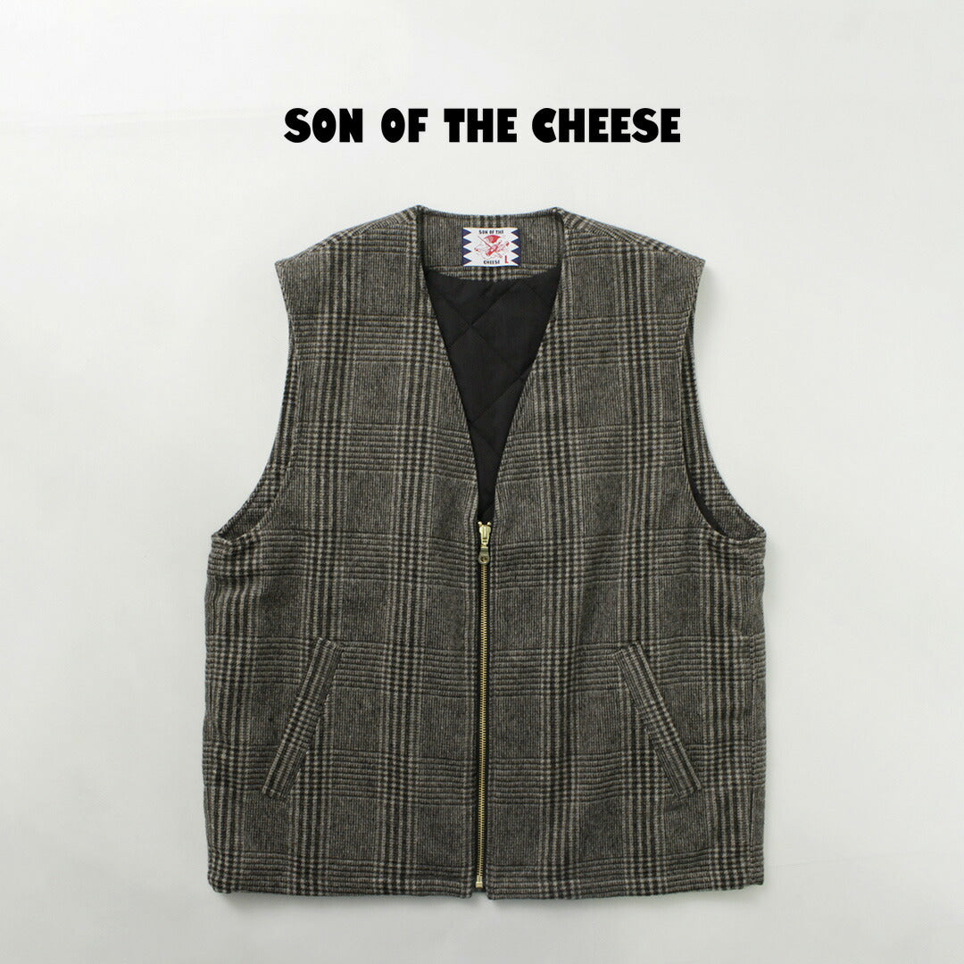 【30%OFF】SON OF THE CHEESE(サノバチーズ) チェック ウールベスト