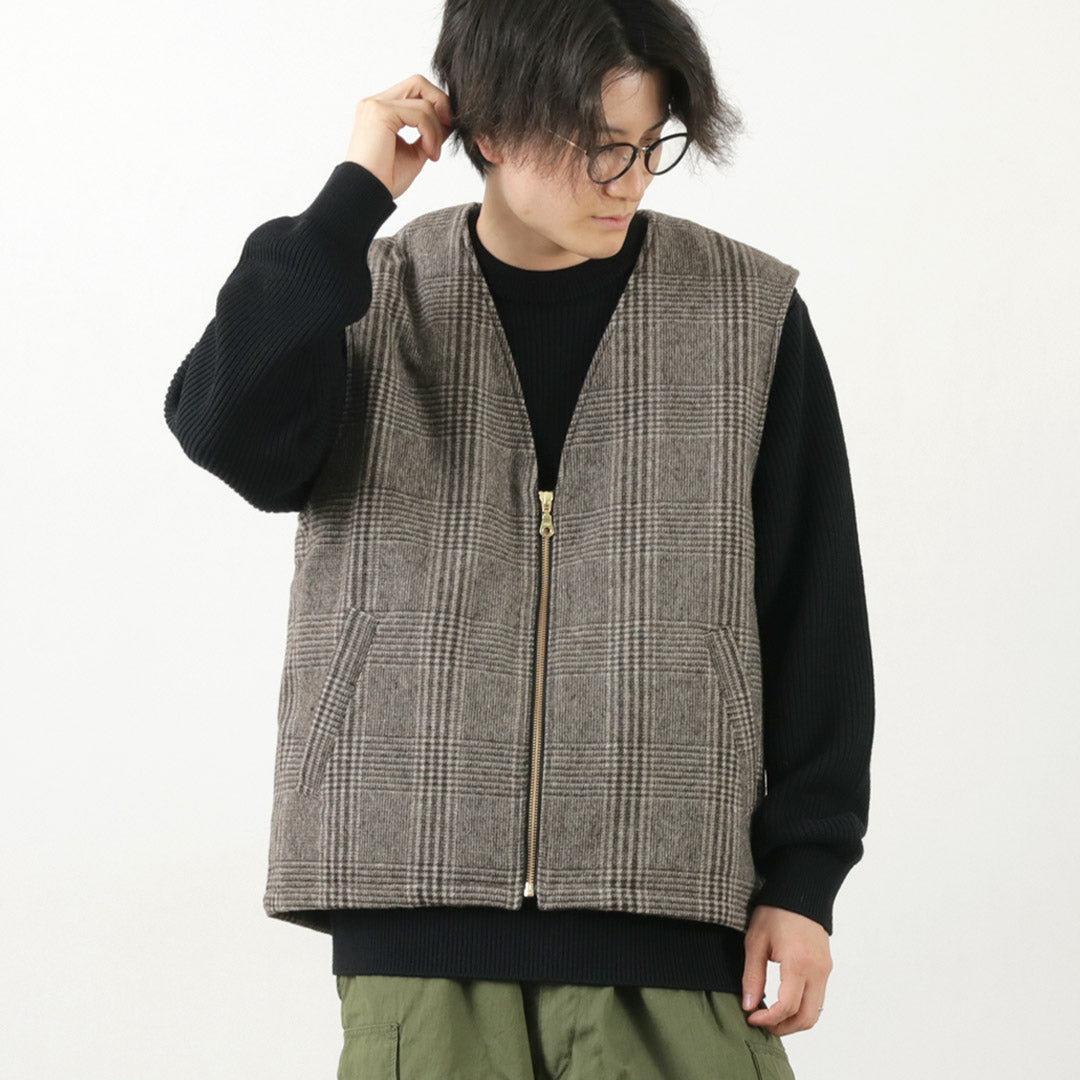 【30%OFF】SON OF THE CHEESE(サノバチーズ) チェック ウールベスト