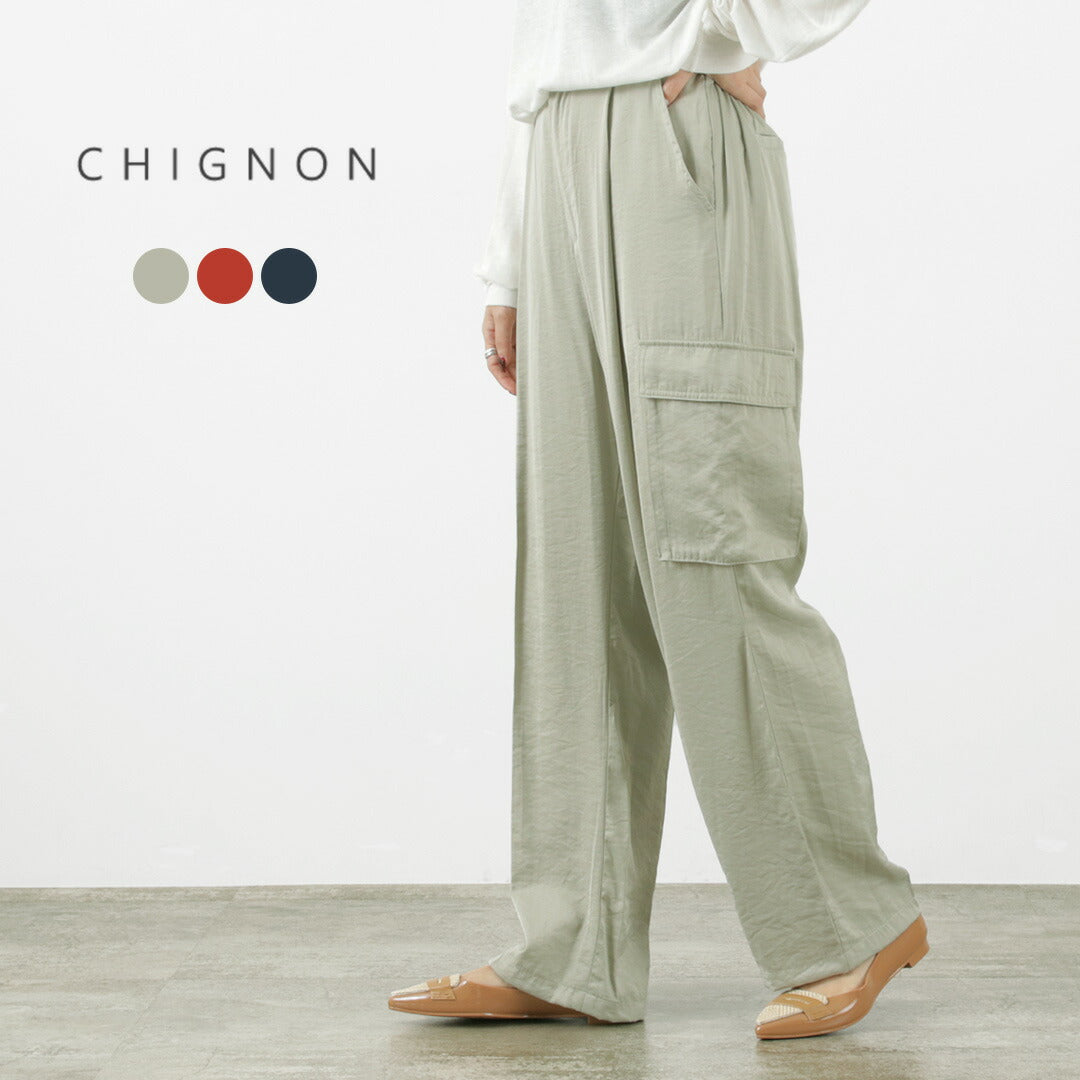 【50%OFF】CHIGNON(シニヨン) サテンカーゴパンツ