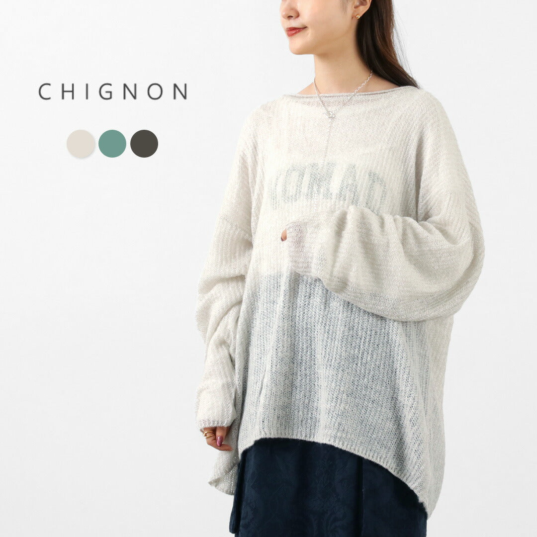 【50%OFF】CHIGNON(シニヨン) モヘア混片畦ルーズニット