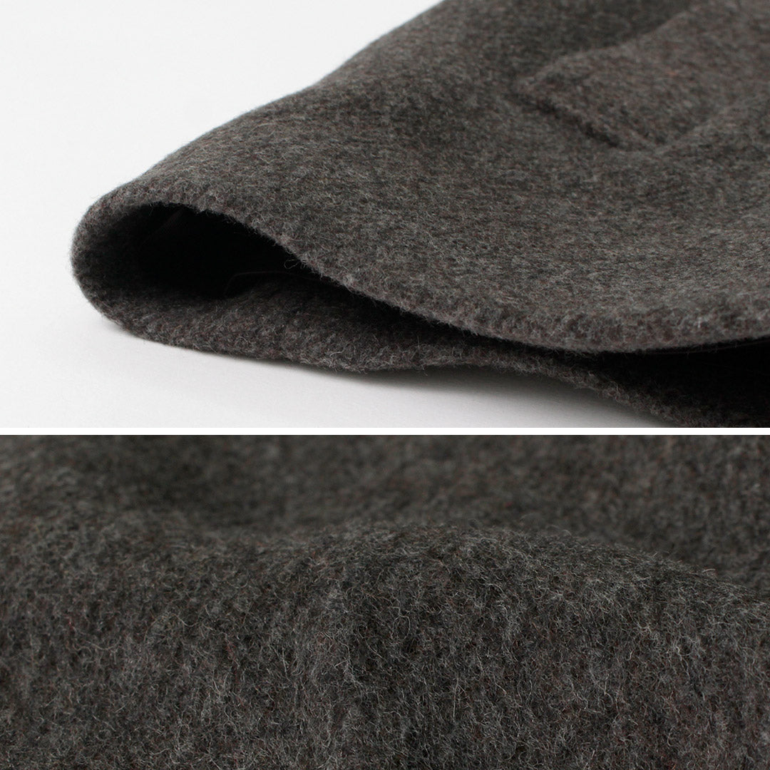 RE MADE IN TOKYO JAPAN(アールイー) ウールメルトン スタンドカラー Pコート