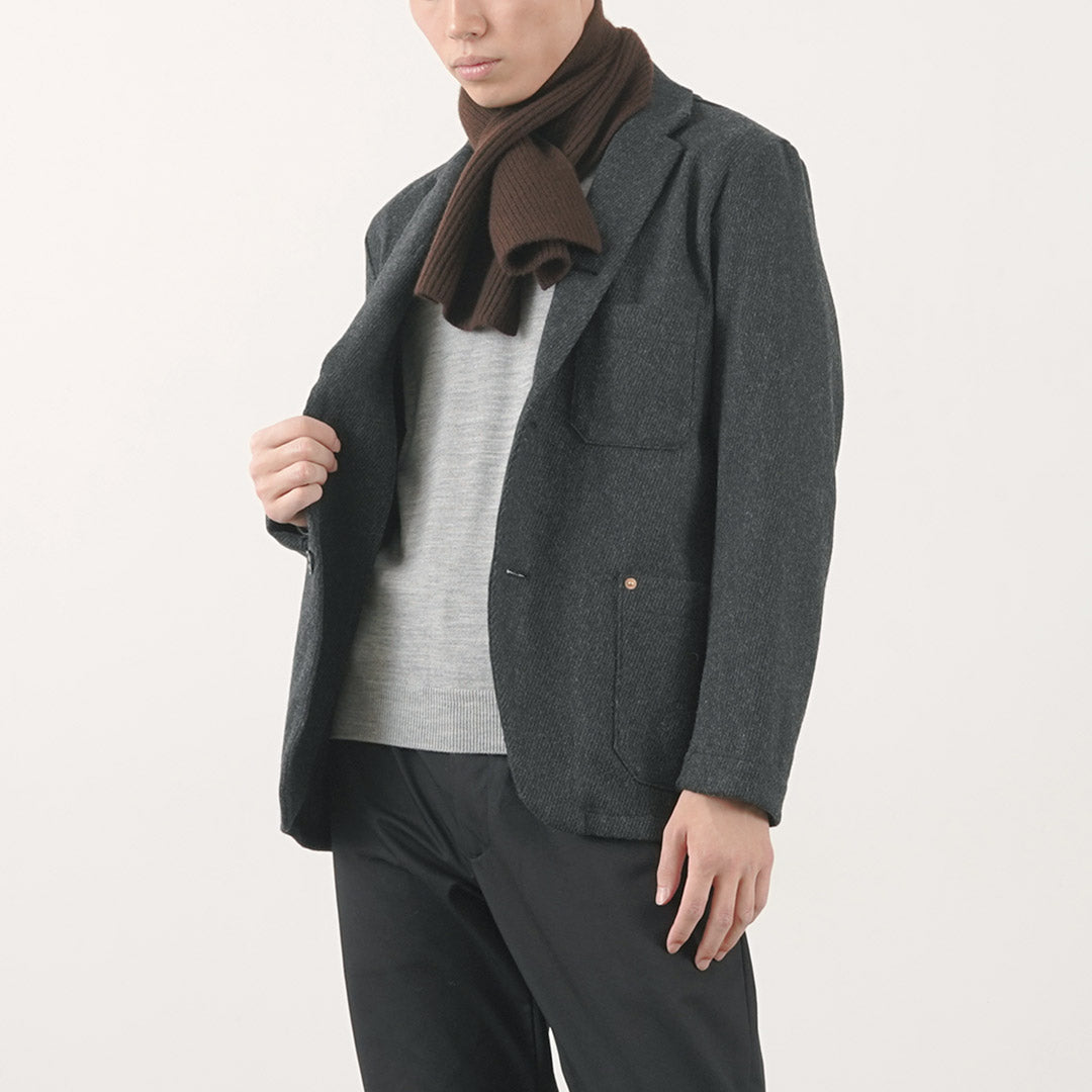 RE MADE IN TOKYO JAPAN(アールイー) ウールカシミアカルゼ カバーオールジャケット