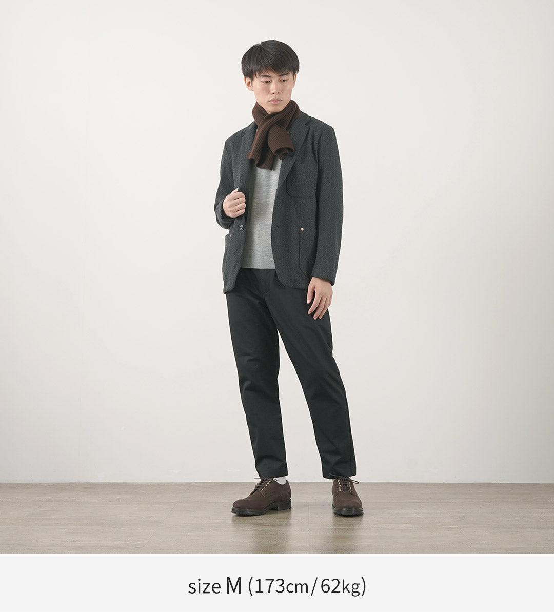 RE MADE IN TOKYO JAPAN(アールイー) ウールカシミアカルゼ カバーオールジャケット