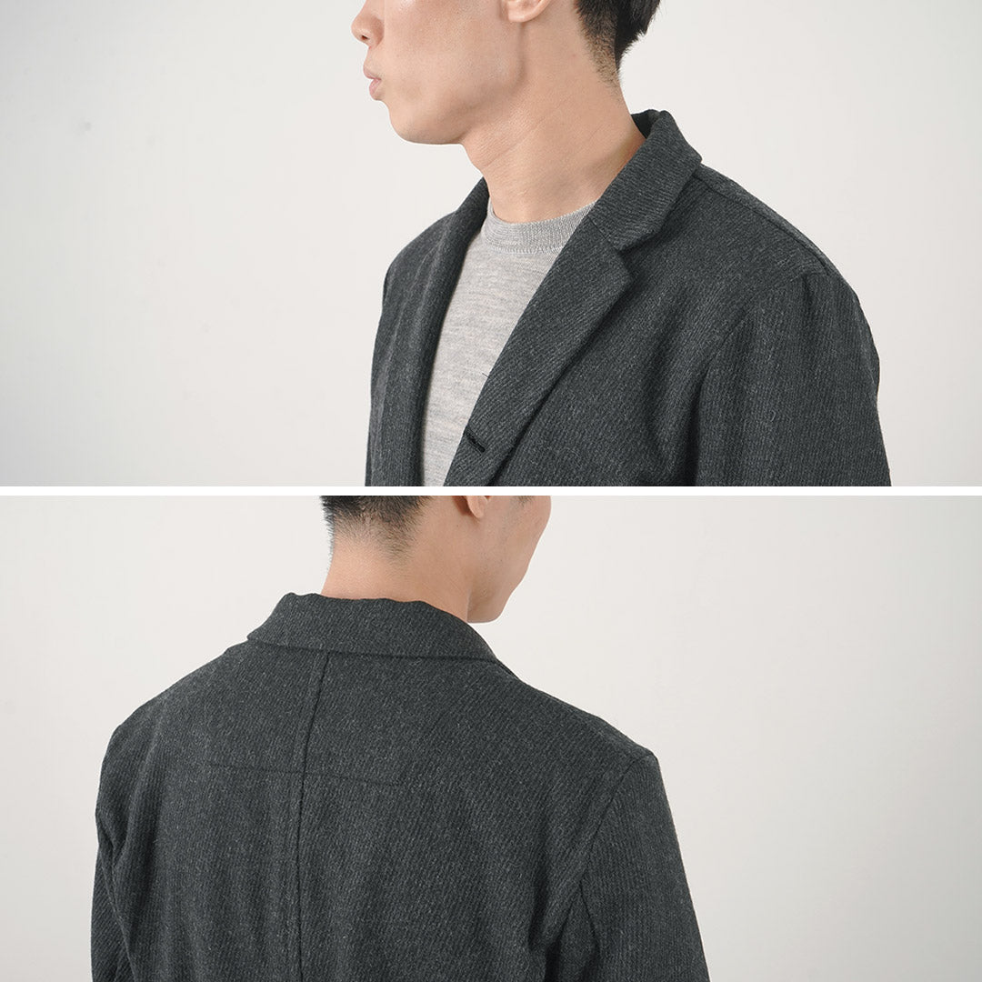 RE MADE IN TOKYO JAPAN(アールイー) ウールカシミアカルゼ カバーオールジャケット