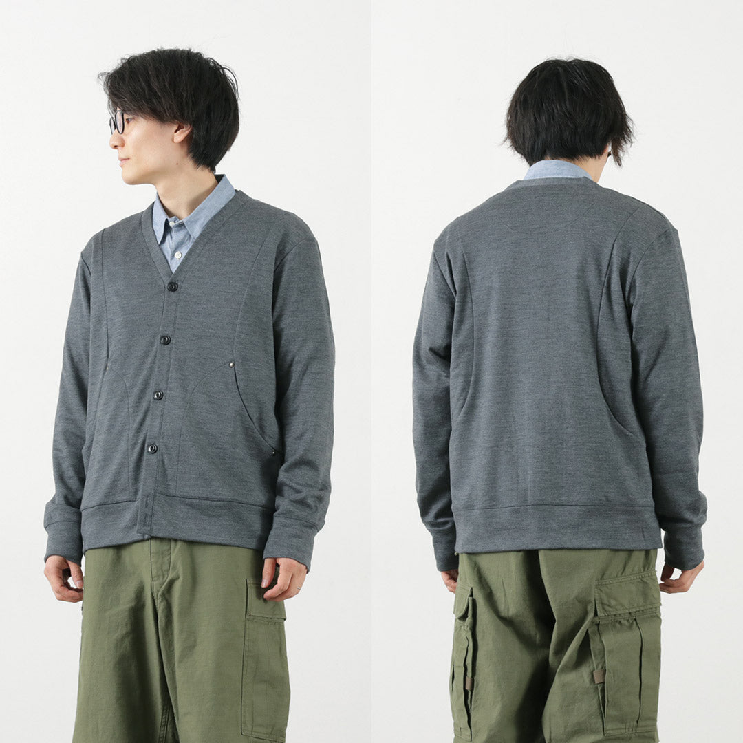RE MADE IN TOKYO JAPAN(アールイー) ドレスウールニット ラウンドカットカーディガン